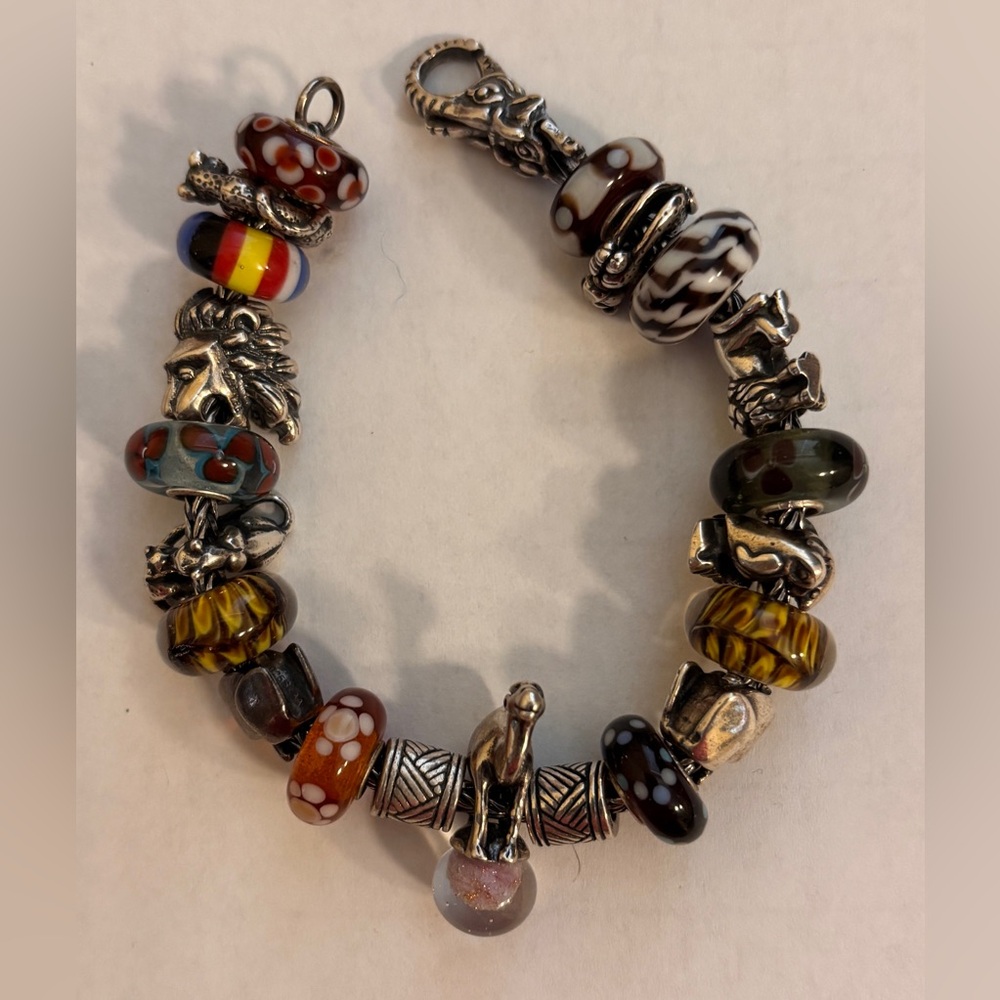 Bracelet “Africa” custom - 23 items; 13 sold out/unique - 7.90” including clasp